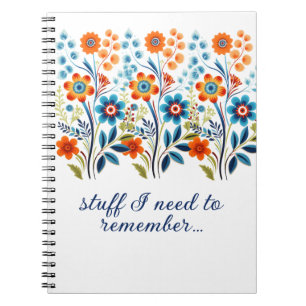 Carnet Choses que j'ai besoin de me rappeler Rétro Floral