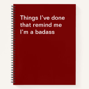 Carnet Choses que j'ai faites qui me rappellent que je su