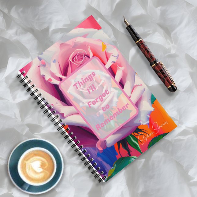 Carnet Choses que j'oublierai de me souvenir Rose Florale (Créateur téléchargé)