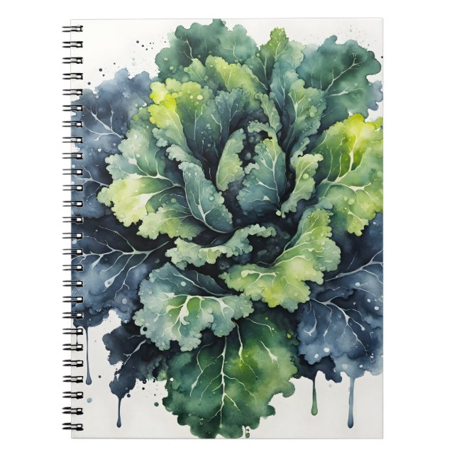 Carnet Chou frisé - Fleurs à l'aquarelle (Devant)