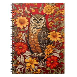 Carnet Chouette À Rayures Et Fleurs De Zinnia
