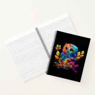 CARNET CHOUETTE ABSTRAIT COLORÉ 