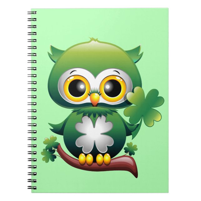 Carnet Chouette Bébé Mignon St Patrick Dessin Animé (Devant)