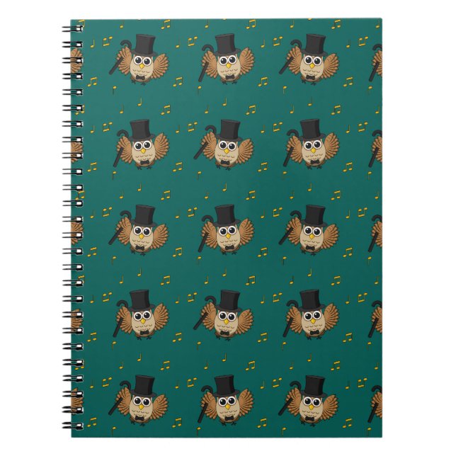 Carnet Chouette dansante mignonne avec notes musicales De (Devant)