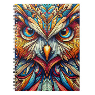 Carnet Chouette de la sagesse céleste – Abstrait géométri