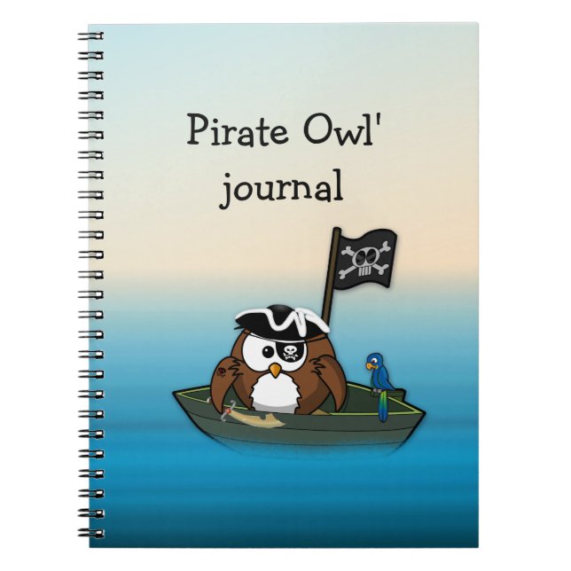 Carnet chouette de pirate - fête d'anniversaire (Devant)
