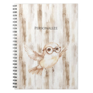 Carnet Chouette mignonne avec des lunettes