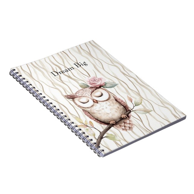 Carnet Chouette rose enchantée (Côté Droit)