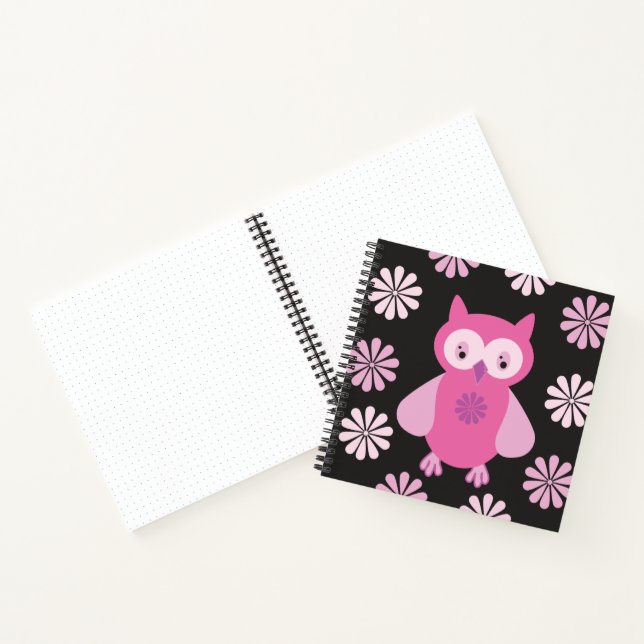 Carnet chouette rose mignonne (Intérieur)