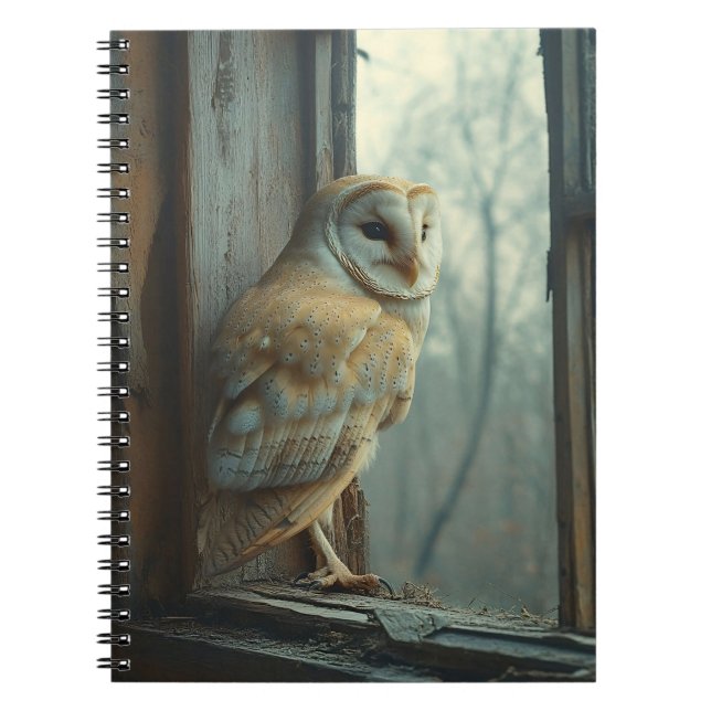 Carnet Chouette rustique dans l'art de la fenêtre (Devant)