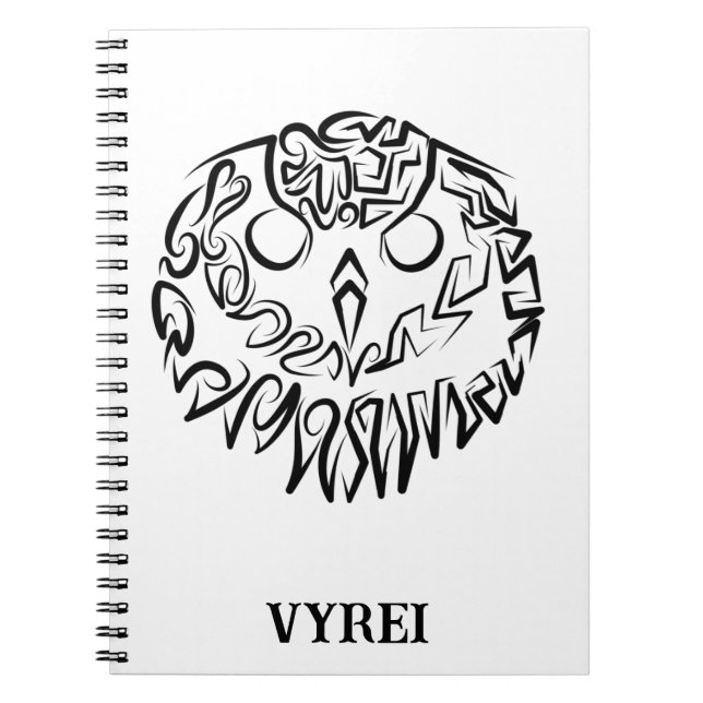 Carnet Chouette tribale noire et blanche (Devant)