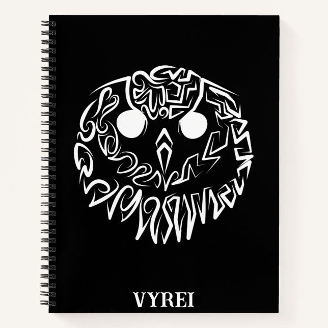 Carnet Chouette tribale noire et blanche (Devant)