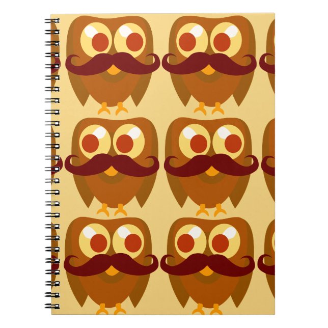 Carnet Chouettes à moustaches super (Devant)