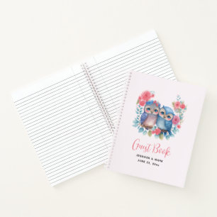 Carnet Chouettes amoureuses Assis sur une branche d'arbre
