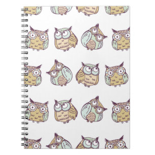 Carnet Chouettes mignonnes : motif vintage sans soudure.