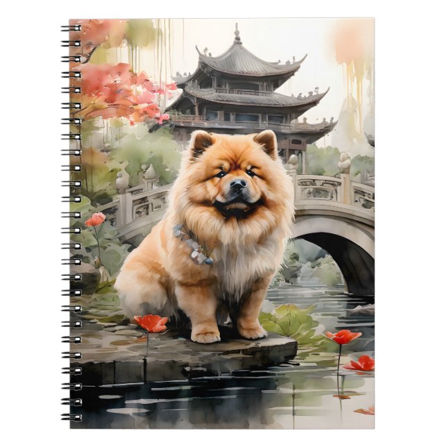Carnet Chow Chow explorant un jardin chinois (Devant)