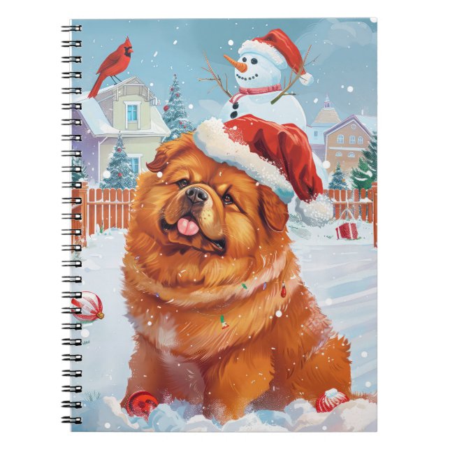 Carnet Chow Chow Winter Wonderland Noël Joie (Devant)