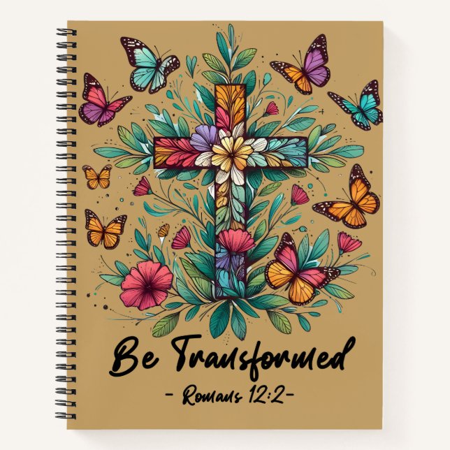 Carnet Chrétien transformé | Romains 12:2 Floral (Devant)