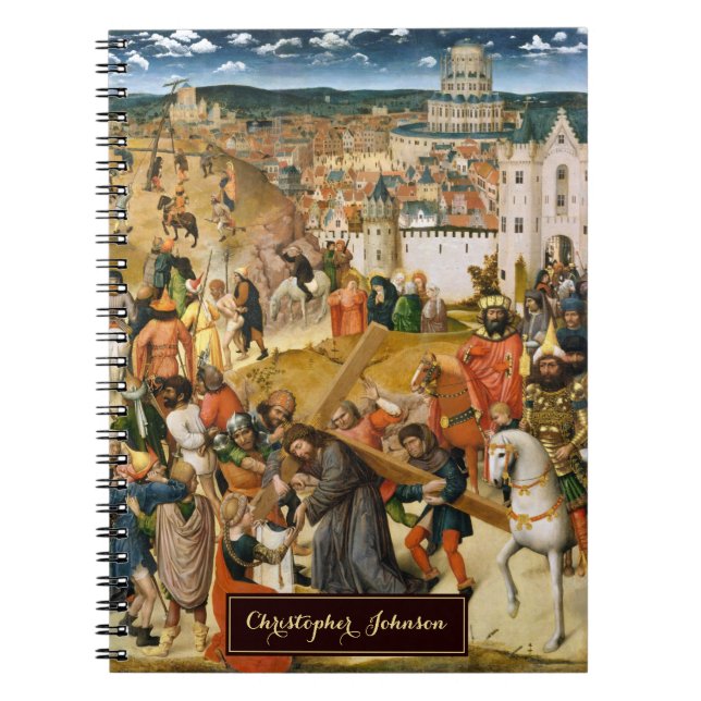 Carnet Christe portant la Croix Art ancien Monogramme dor (Devant)