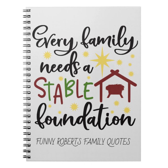 Carnet Christian Christmas Religieux Funny Family Citatio (Devant)