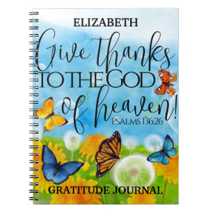 Carnet Christian Floral Merci Gratitude Bible Verse