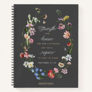 Carnet Christian Forces & Honor Proverbes 31 Fleurs sauva