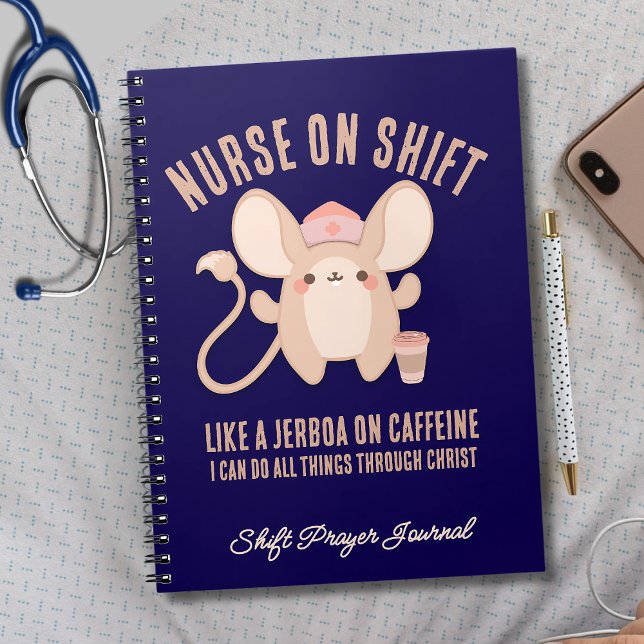 Carnet Christian NURSE SUR SHIFT Jerboa Coffee Night Shif (Cute JERBOA Prayer Journal for the busy nurse on shift who needs her caffeine. Great gift for nurses)