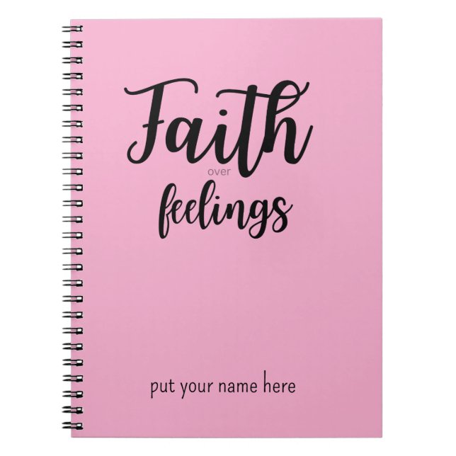 Carnet Christian Women Minimalist Faith Over Feelings  (Devant)