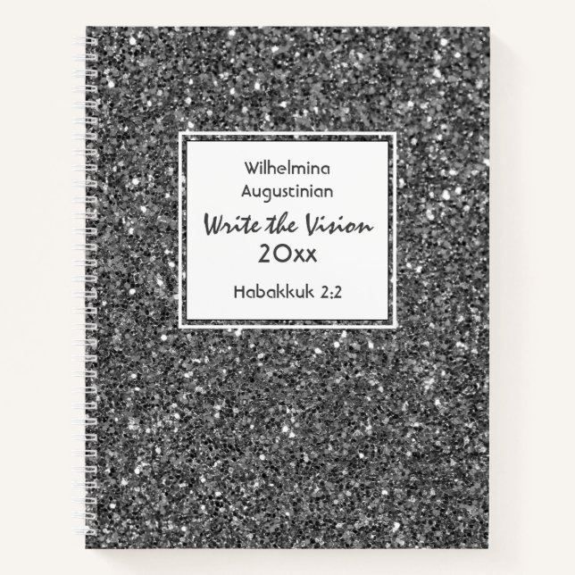 Carnet Christian WRITE THE VISION Personnalisable GRAY (Devant)