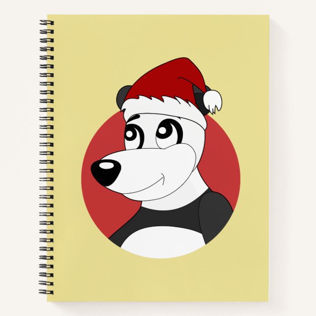Carnet Christmas cartoon with cute panda bear notebook (Devant)