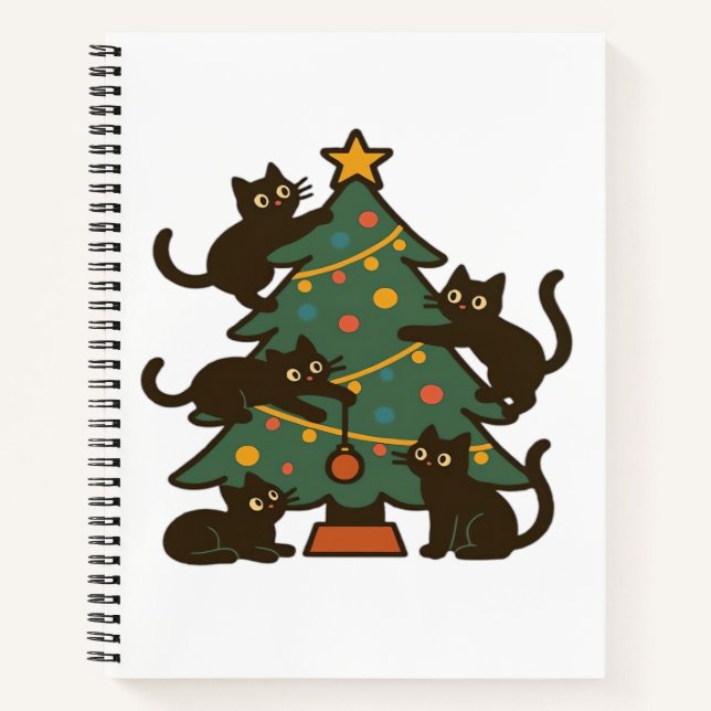 Carnet Christmas Cats Around The Tree Holiday Classic (Devant)