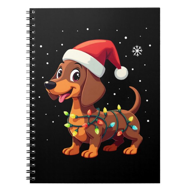 Carnet Christmas Dog Dachshund Santa Xmas Wiener 3 (Devant)