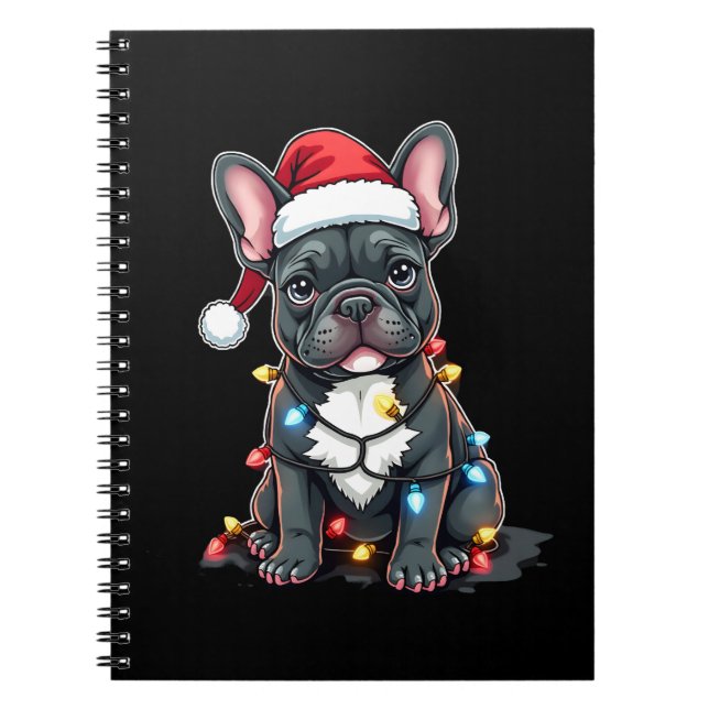 Carnet Christmas Dog French Bulldog Xmas Frenchie 3 (Devant)