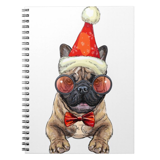 Carnet Christmas French bulldog (Devant)