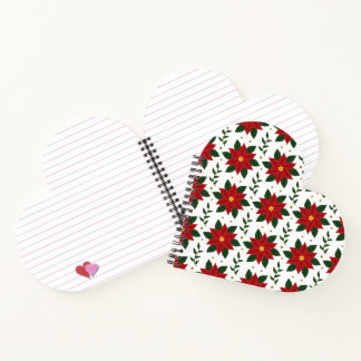 Carnet Christmas Poinsettia Floral Pattern | Red Green