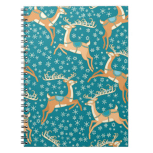 Carnet Christmas Reindeer : Vintage Motif sans couture.