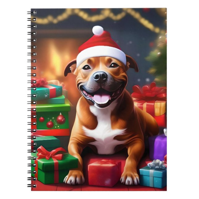 Carnet Christmas Staffordshire Bull Terrier (Devant)