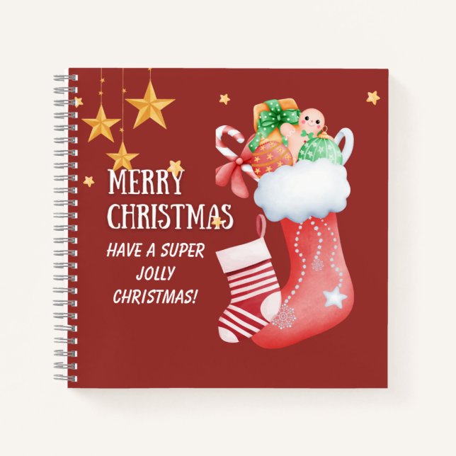 Carnet Christmas Stocking Full of Gifts Illustration (Devant)