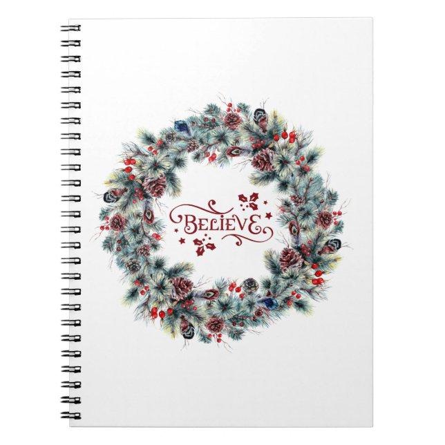 Carnet Christmas Wreath CROIRE Typographie (Devant)