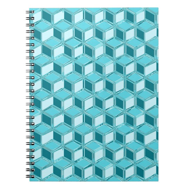 Carnet Chrome 3-d boîtes - turquoise / aqua (Devant)