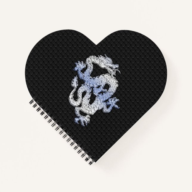 Carnet Chrome comme argent Dragon Black Snake style de pe (Devant)