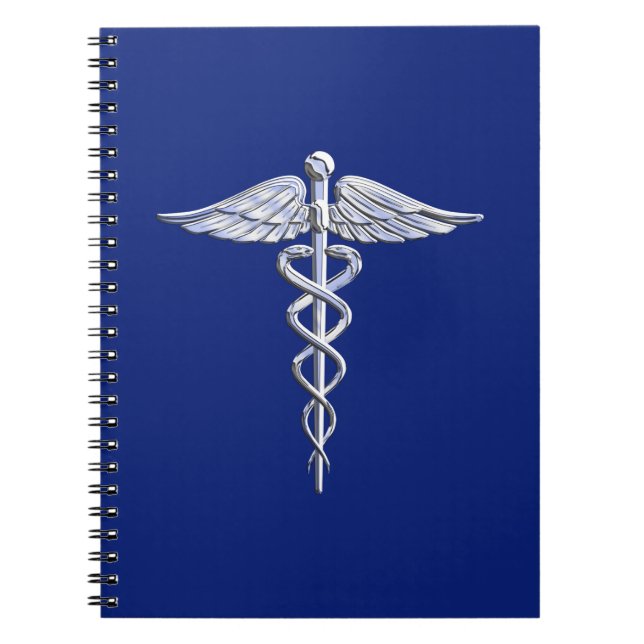 Carnet Chrome Comme Caduceus Symbole Médicale sur Décor B (Devant)