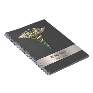 Carnet Chrome Holographique 3D Caducée Médical