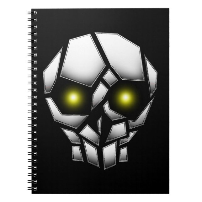 Carnet Chrome Plated Skull with Glowing Eyes (Devant)