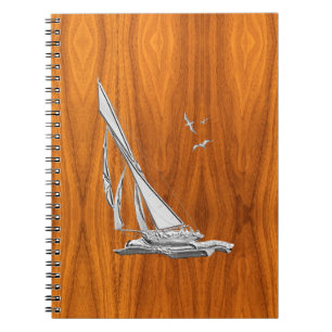 Carnet Chrome Regatta Sailboat on Teak Veneer Styles