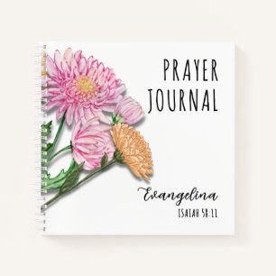 Carnet Chrysanthèmes Nom personnalisé Fleuriste Prière ch