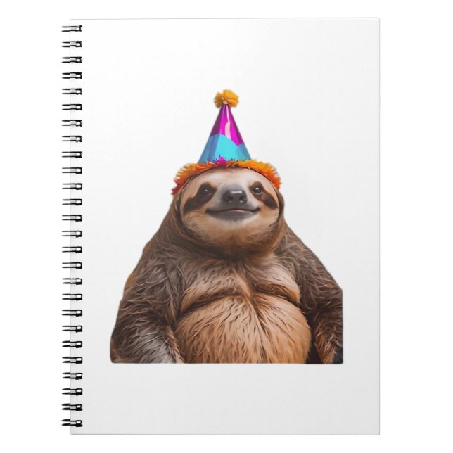 Carnet Chunky Sloth birthday party hat gift funny meme pr (Devant)