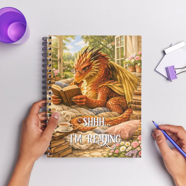 Carnet Chut… Je suis en train de lire Dragon de lecture c (Créateur téléchargé)
