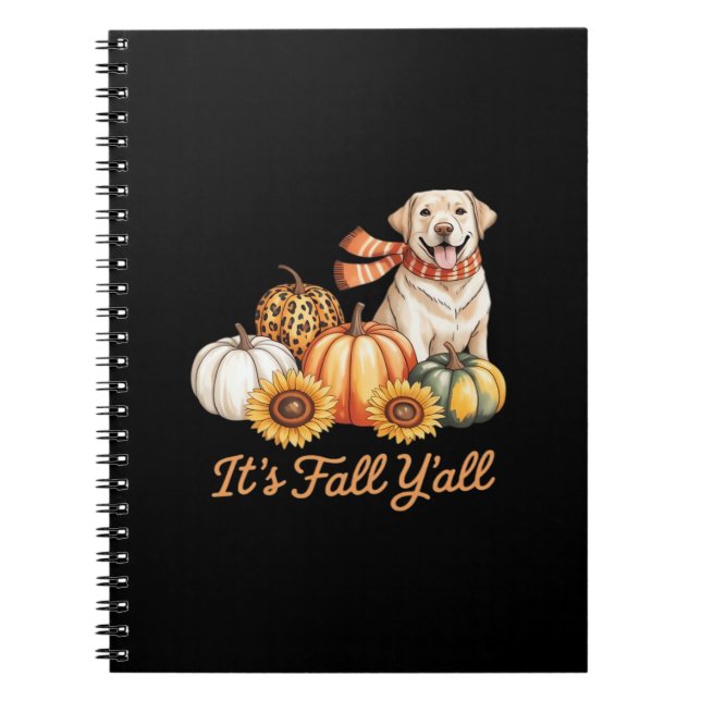 Carnet Chute Y’all Chien Leopard Citrouille Automne Creat (Devant)