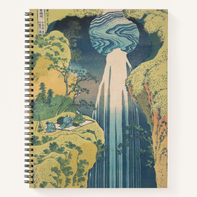 Carnet Chutes d'Amida d'Hokusai Japon Cascade  (Devant)